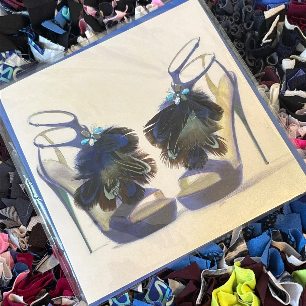 🆕Papyrus Feather High Heels Birthday Greeting Card